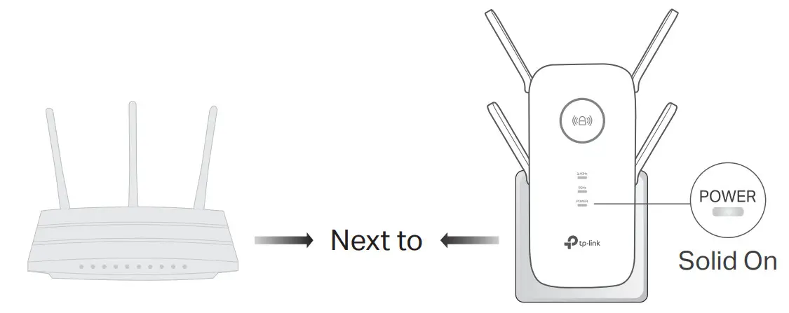 tp-link RE650 Range Extender - Power LED turns