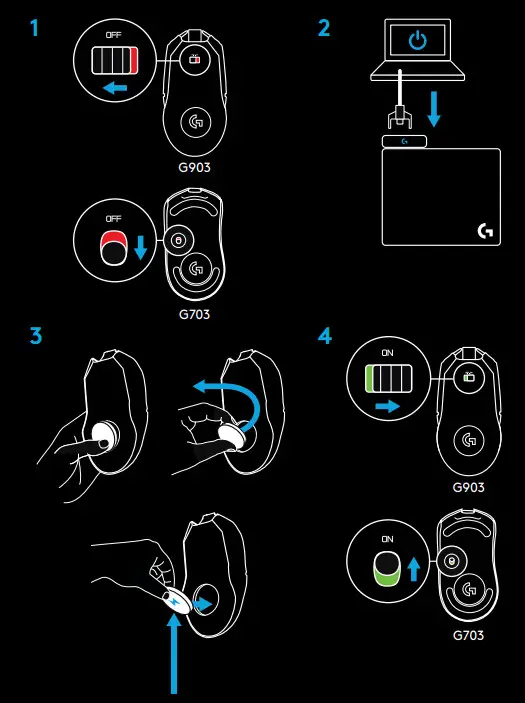 logitech G502 Lightspeed and Pro Wireless Gaming Mice - SETUP