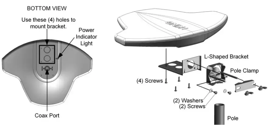 KING OA8300 Amplifier HDTV Antenna- MOUNT BRACKET