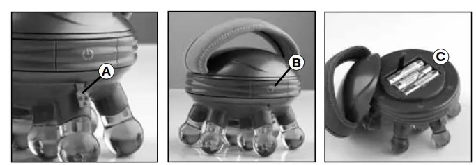 Homedics NOV-36 Octo-node Battery Operated Massager - OPERATING INSTRUCTIONS