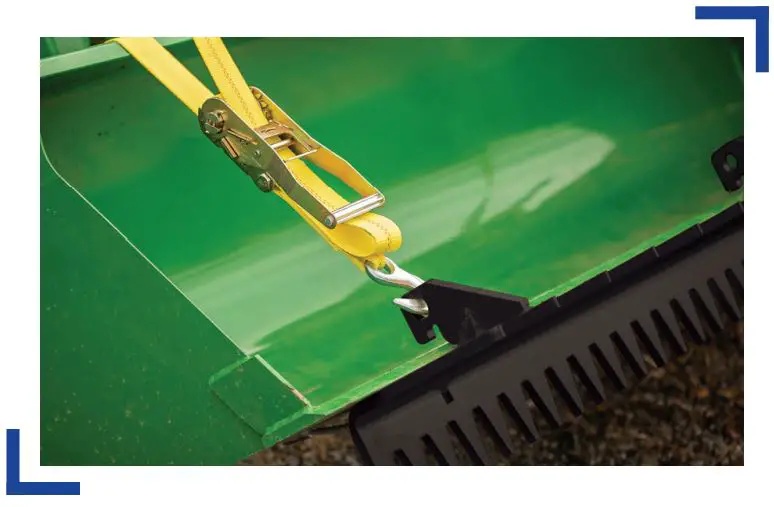 TARTER BR52 Bucket Rake - After strap is properly tightened, secure strap back