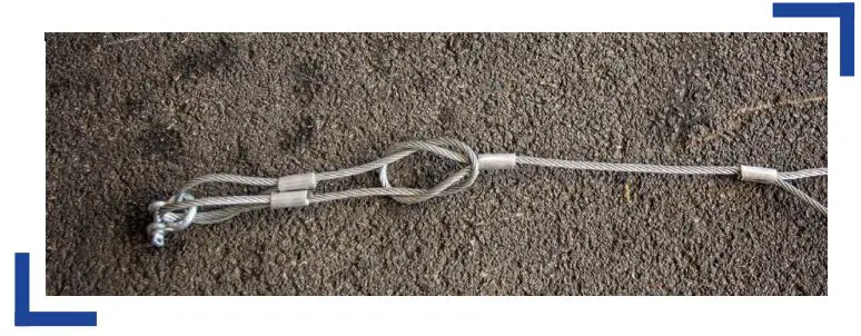 TARTER BR52 Bucket Rake - Run clevis back through the small cable and pull tight.
