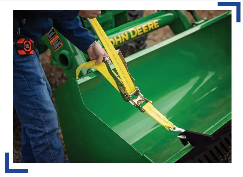 TARTER BR52 Bucket Rake - Take the strap and feed through the ratchet