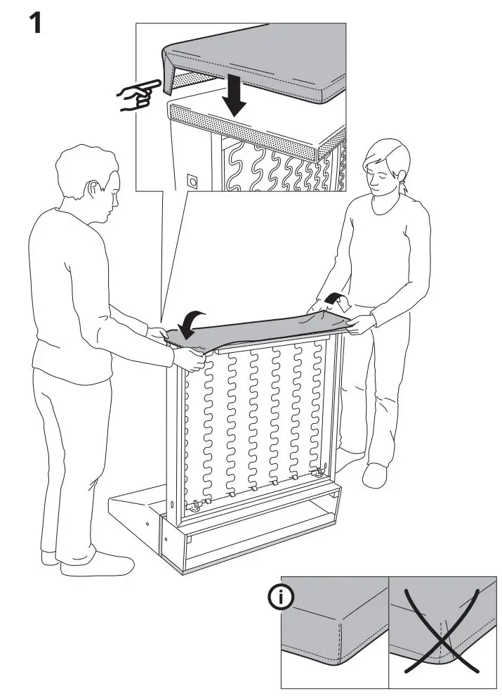 IKEA VIMLE2 1 Seat Sofa Instruction Manual - Assembly 1