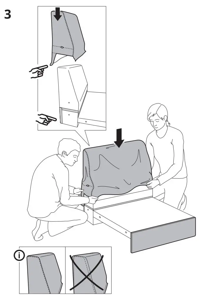 IKEA VIMLE2 1 Seat Sofa Instruction Manual - Assembly 3