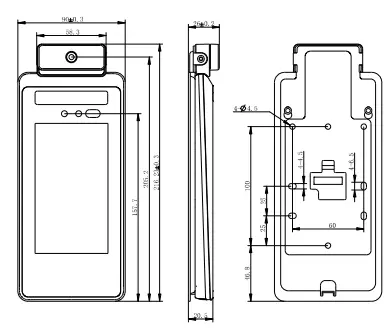 Universal Ubiquitous Uface 5 Temp AI Face Recognition - Drawing