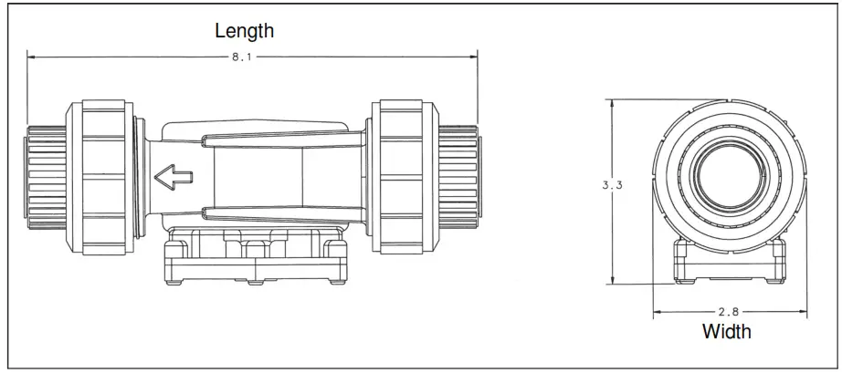 FLOMEC PVDF Turbine Housing - Dimensions