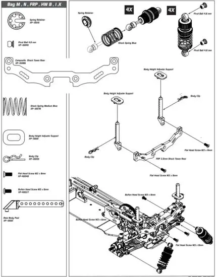XPRESS XP 90006 XQ1S 1 10 Sport Touring Car Kit - figure 14