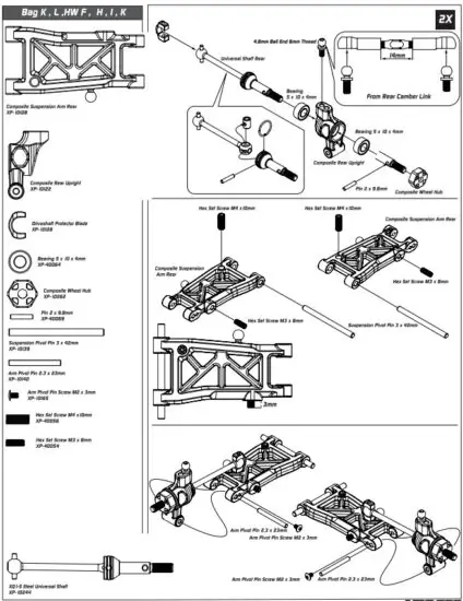 XPRESS XP 90006 XQ1S 1 10 Sport Touring Car Kit - figure 16