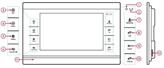 door KNOX xVDP207 DoorKnox Video Door Entry 7 inch Monitor - Controls & Features