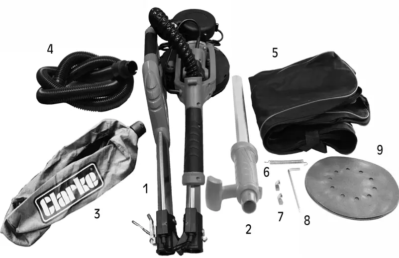 Clarke DWS225LR 230V 225mm Long Reach Drywall Sander - fig 2