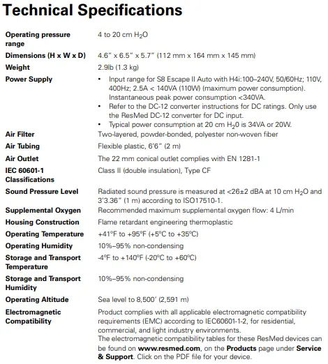 ResMed S8 Series II Escape II Auto Positive Airway Pressure Device-fig22