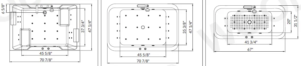 WOODBRIDGE- BTS0092- Freestanding -Combination- Bathhub- 01