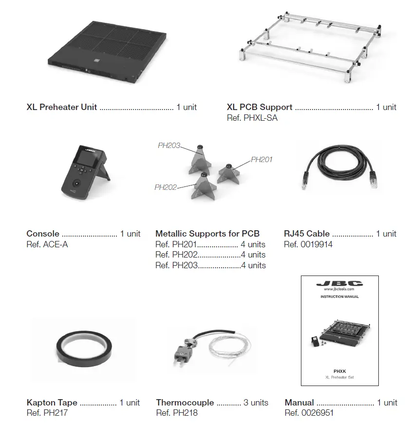 JBC PHXK XL Preheater Set FIG 1