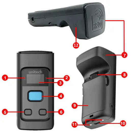 unitech RP902 Bluetooth UHF Pocket Reader - Status LED