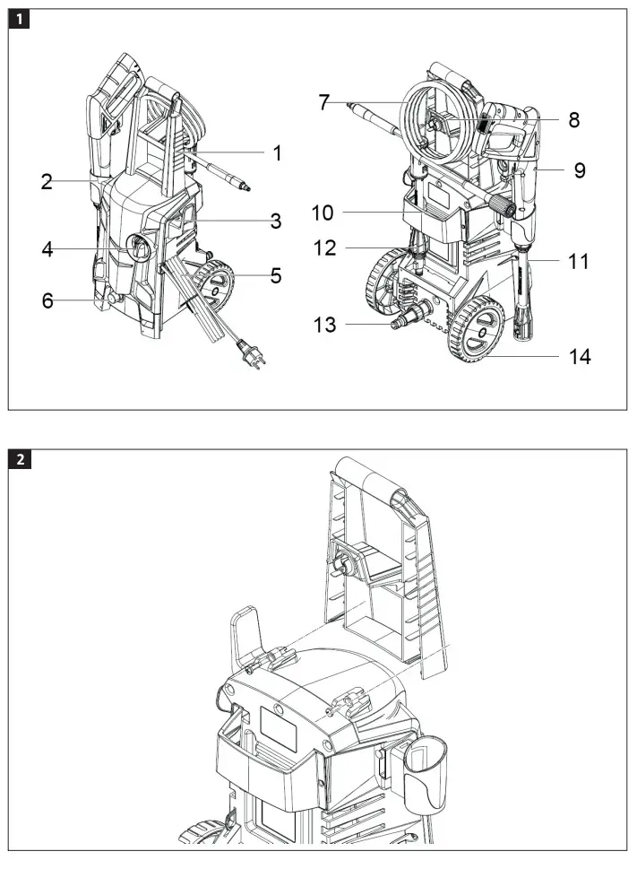 MEEC TOOLS 009874 1500W High Pressure Washer - Figure 1