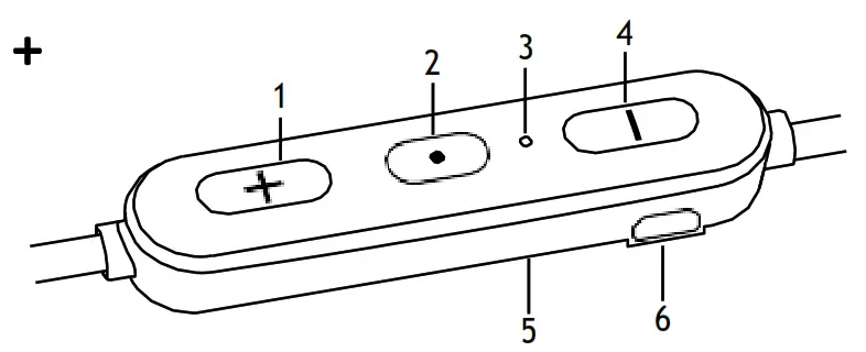 ExpertZone 8018417262371 Neckband Lites Wireless Headphones - button