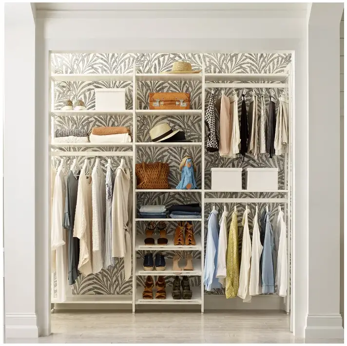 Martha Stewart California Closets 14" depth Perry St. White Woodgrain/Gold Metal