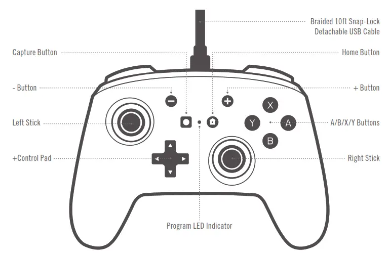 PowerA 1510925 Spectra Enhanced Wired Controller for Nintendo Switch Black LED - Program LED Indicator