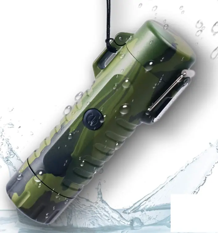 MENG ZHI AO-Outdoor-Waterproof-Lighter-with-LED-Bright-Flashlight-Imgg
