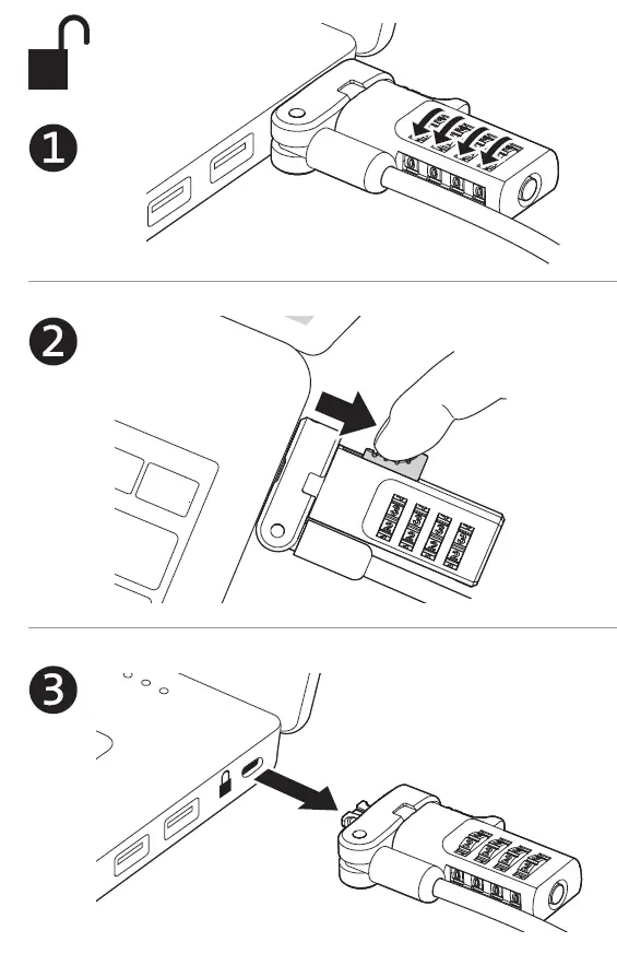 Kensington K62318 Universal 3-in-1 Keyed Laptop Lock Standard Keyed 6