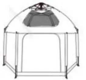 KOMODO KDKIDPLPENA and KDKIDPLPGRA Indoor Outdoor Kids Playpen Instant Set Up - Setting up 4