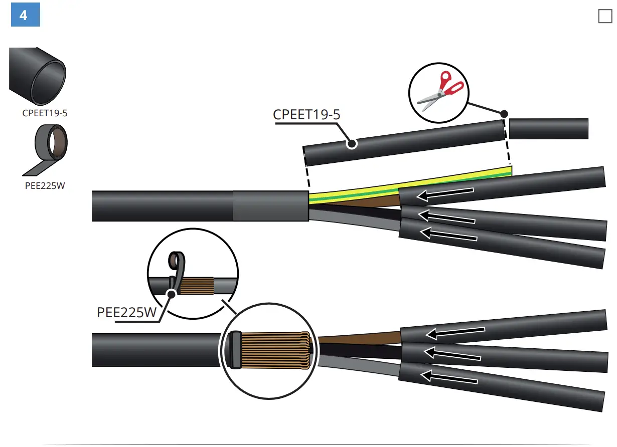 STKON4X95 Heat Shrink Outdoor End Termination Wiring Connection
