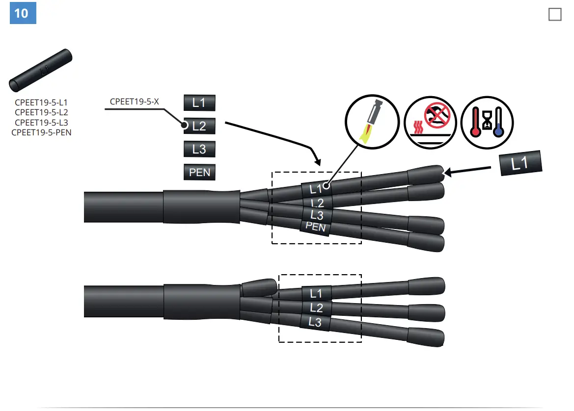 STKON4X95 Heat Shrink Outdoor End Termination Wiring Connection