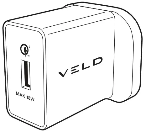 VELD VH18AW Super Fast Wall Charger 18W USB