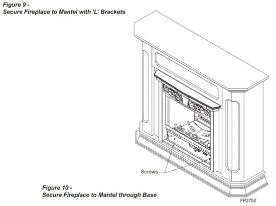 FIG 15 FIREBOX TO MANTEL INSTALLATION