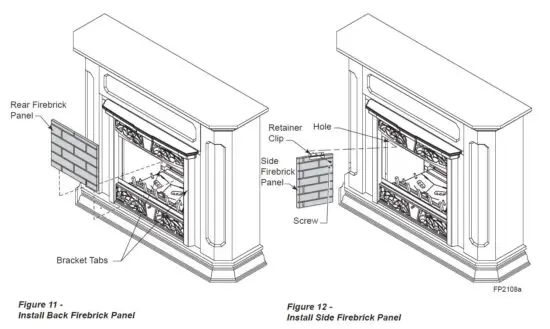 FIG 16 INSTALL OPTIONAL FIREBRICK PANELS