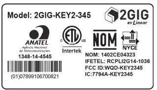 2GIG-KEY2-345 4 Button Keyfob Remote-FIG4