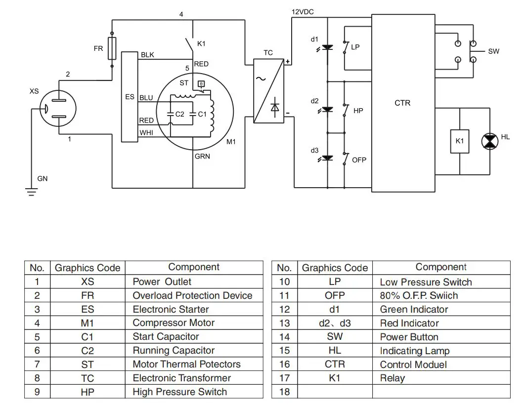 NAVAC R-410A NRRD Recovery Unit User Manual - WIRING DIAGRAM