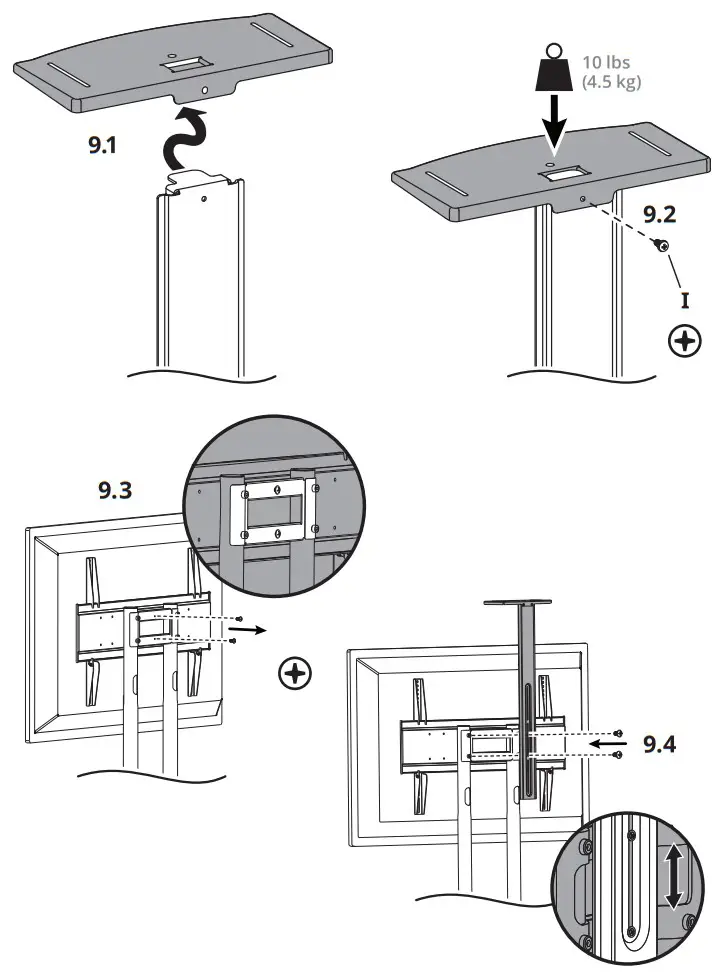 kanto MTM86PL Rolling TV Stand - fig 12