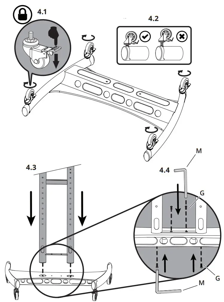 kanto MTM86PL Rolling TV Stand - fig 7