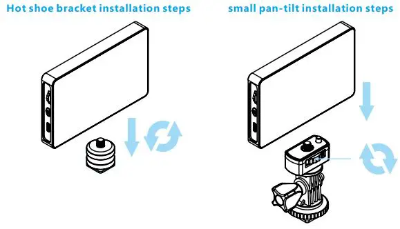 GVM-8RS RGB Full Color Camera Light User Manual - You can choose to install the supplied