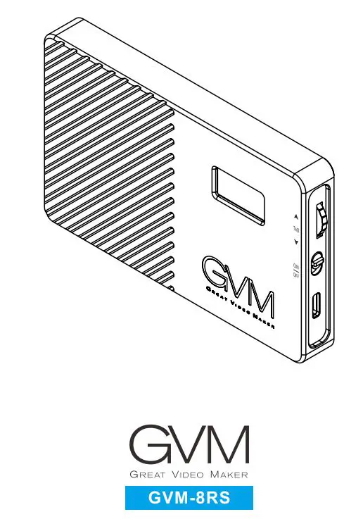 GVM-8RS RGB Full Color Camera Light User Manual