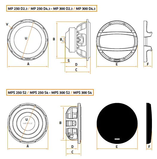 HERTZ-MPS 300 S4 Mille-Pro Series -1-Inch-Shallow-Mount 4-Ohm-Component -Subwoofer-02