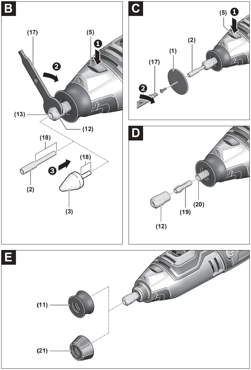 BOSCH GRO 12V 35 Cordless Rotary Tool - Figure 2