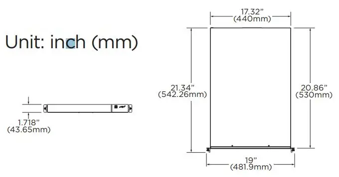 DIGITAL WATCHDOG DW-BJP1UxT 1U 4-Bay Chassis Server Instructions - Dimensions