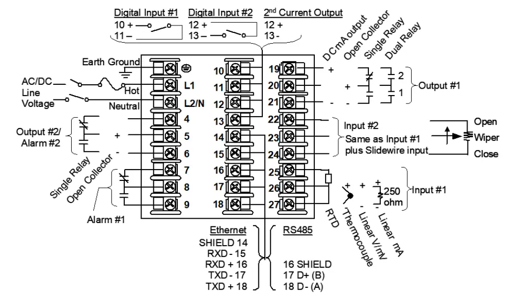 Honeywell UDC2800 Universal Digital Controller - Wiring