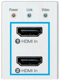 Keydigital HDBT PoH Wall Plate Switcher KD-X4x1WUTx - HDMI Inputs