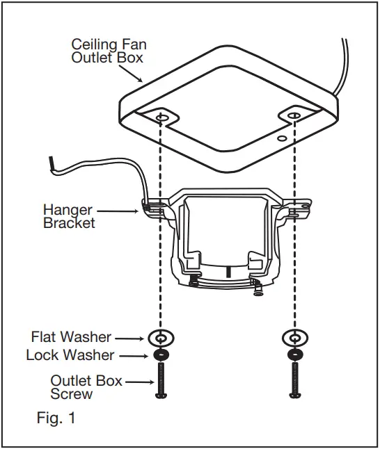 HINKLEY 903160FMW NDD Marin 60 Inch Indoor Outdoor Ceiling Fan with LED Lighting - HANGING BRACKET