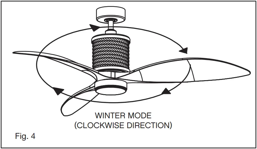 HINKLEY 903160FMW NDD Marin 60 Inch Indoor Outdoor Ceiling Fan with LED Lighting - Mode 2