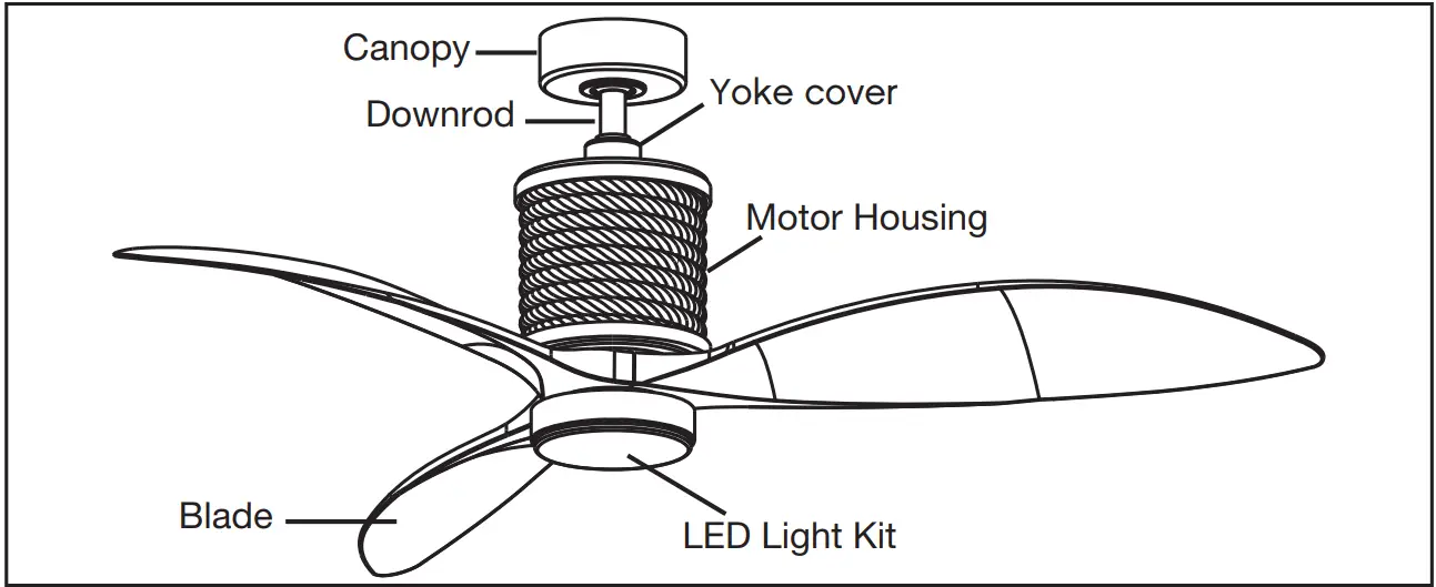 HINKLEY 903160FMW NDD Marin 60 Inch Indoor Outdoor Ceiling Fan with LED Lighting - PREPARATION