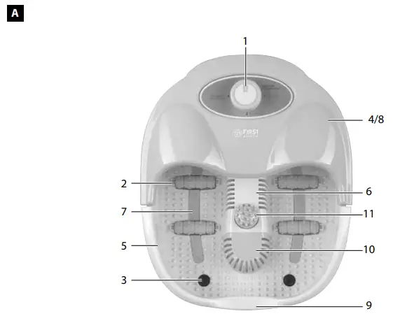 FIRST AUSTRIA FA-8116-3 Feet Massager with Bubbles and Infrared - fig 1