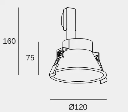 LEDS C4 DN-1601-60-00 Dome ø120 Dome Round Downlight In Black 1