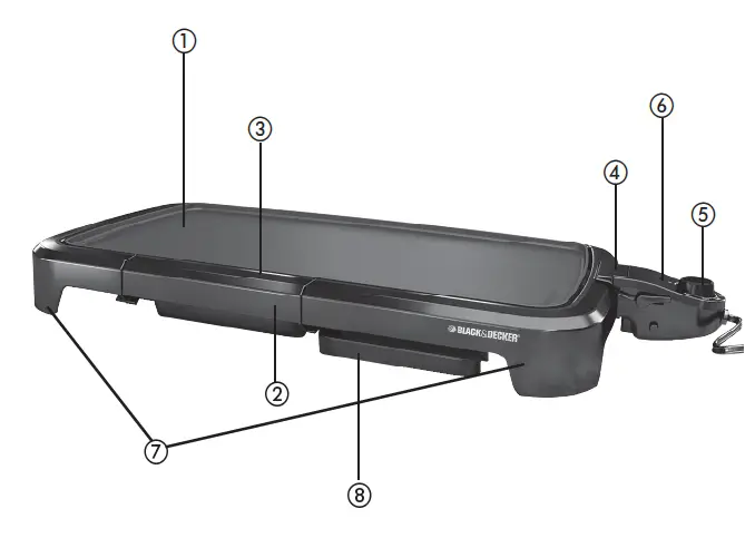 BLACK-DECKER-GD2051B-Electric-Griddle-with-Warming-&-Drip-fig-1