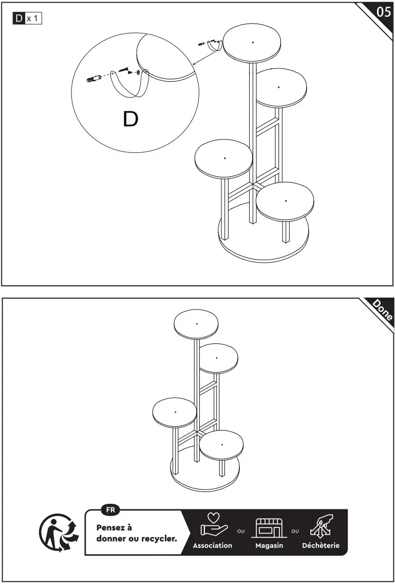 Outsunny 845-758V00WT 5 Tier Corner Plant Stand - parts 5