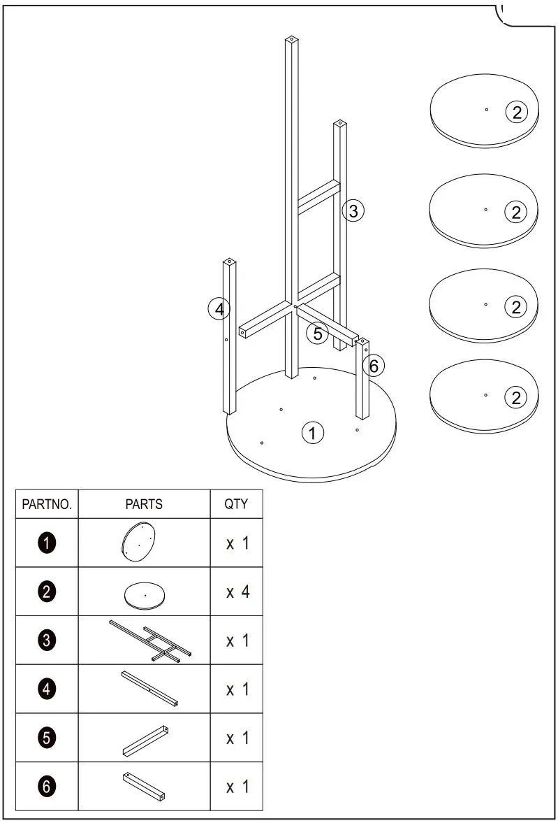 Outsunny 845-758V00WT 5 Tier Corner Plant Stand - parts